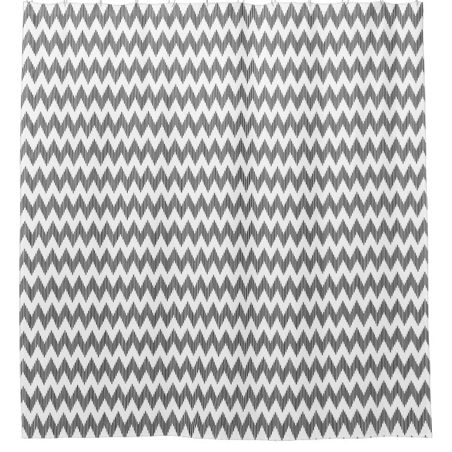 Geometric zigzag pattern 2 shower curtain (Front)