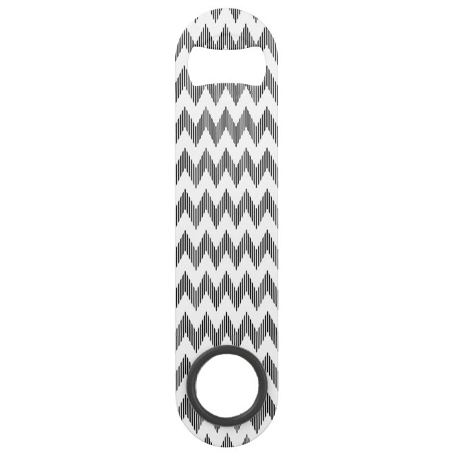Geometric zigzag pattern 2 speed bottle opener (Front)