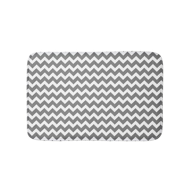 Geometric zigzag pattern bathroom mat (Front)