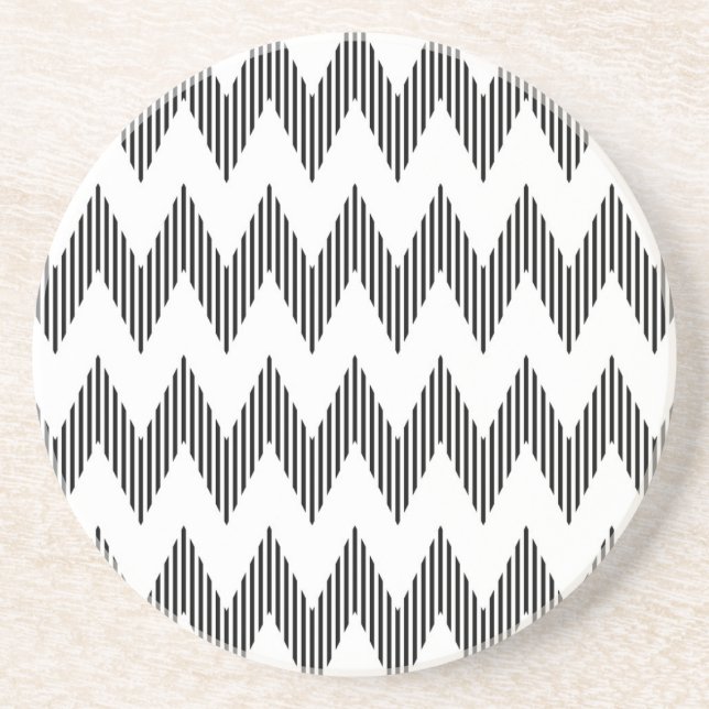 Geometric zigzag pattern drink coaster (Front)