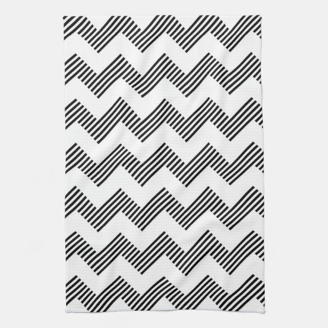 Geometric zigzag pattern kitchen towel (Vertical)