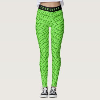 Geometric Zigzag Pattern Lime Green Name Yoga