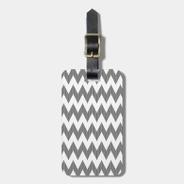Geometric zigzag pattern luggage tag (Front Vertical)
