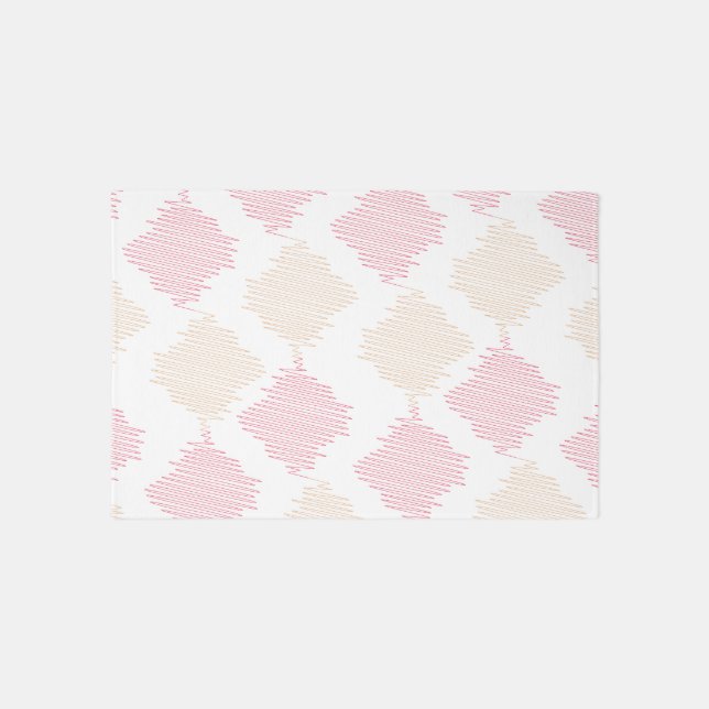 Geometric Zigzag Pattern – Modern Textured Diamond Rug (Front)