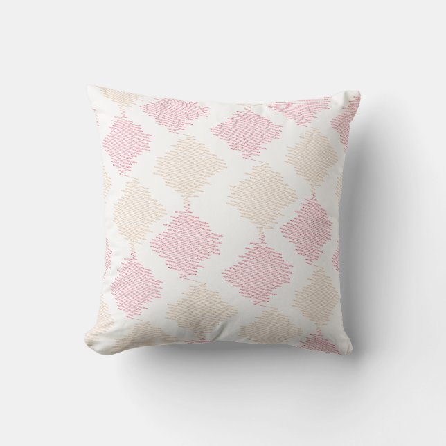 Geometric Zigzag Pattern – Modern Textured Diamond Throw Pillow (Front)