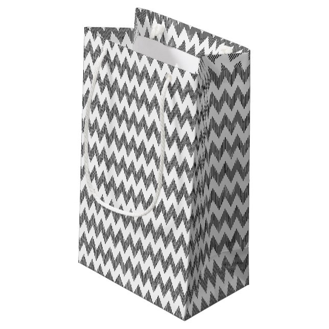 Geometric zigzag pattern small gift bag (Back Angled)