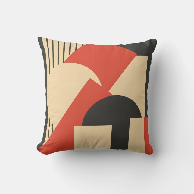 Geometrical abstract art deco mash-up throw pillow (Front)