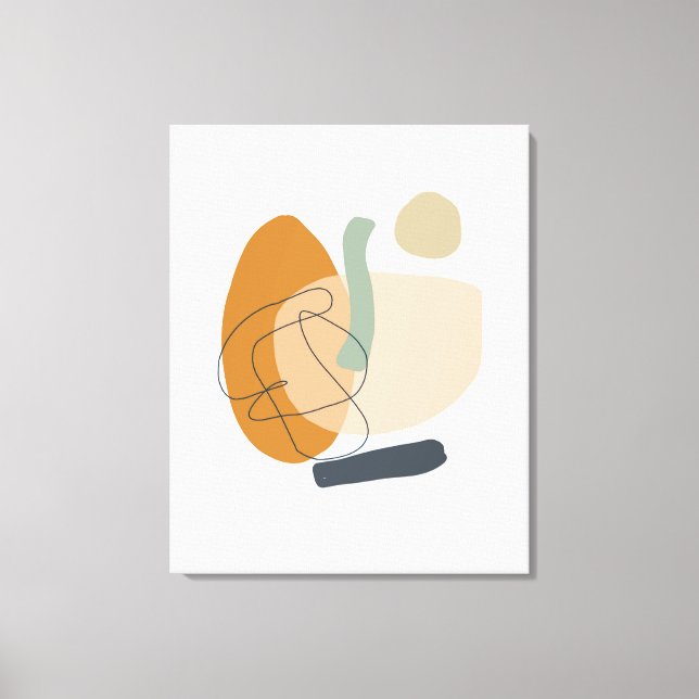 Geometrical, Abstract, Minimal, Modern, Pastel Canvas Print (Front)