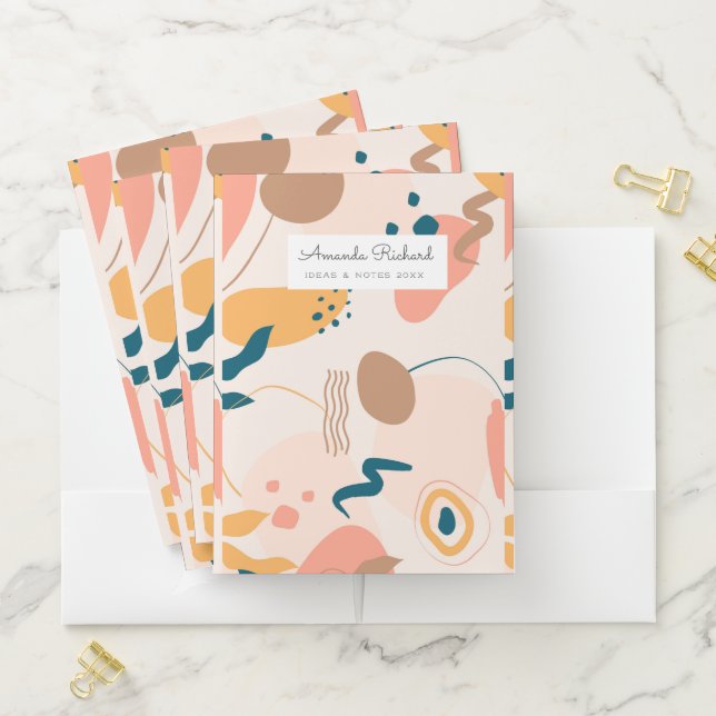 Geometrical abstract minimal modern pastel pocket folder (In Situ)