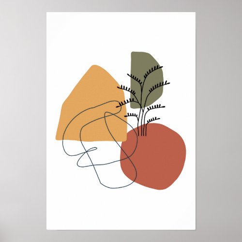 Geometricalabstractminimalmodernpastel Poster