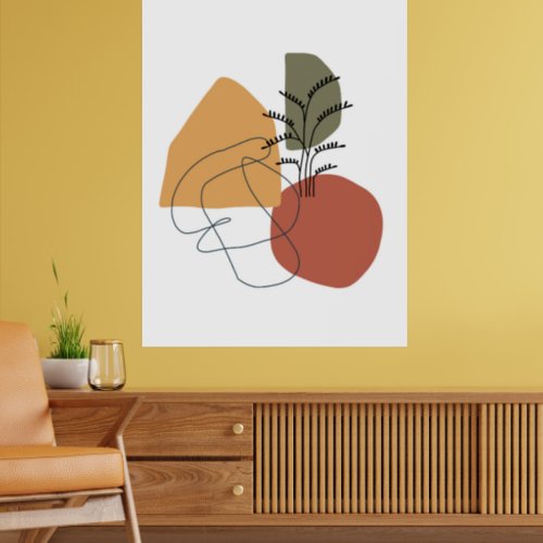 Geometrical abstract minimal modern pastel poster