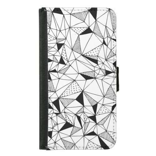 Geometrical Abstract Polygonal Background Art Samsung Galaxy S5 Wallet Case