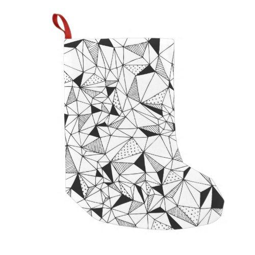 Geometrical Abstract Polygonal Background Art Small Christmas Stocking