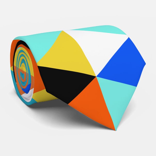 Geometrical Abstract Triangle Pattern Neck Tie (Rolled)