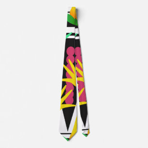 Geometrical African Paradise Floral Neck Tie