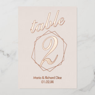 Geometrical Border Pressed  Foil Table Number