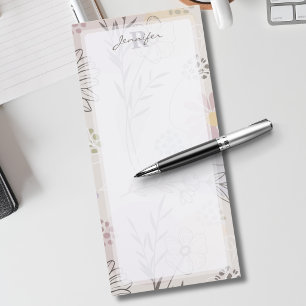 Geometrical Botanical Floral Personalized Design Magnetic Notepad