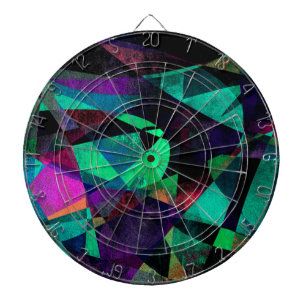 Geometrical, Colorful, Grungy Abstract Art Dartboard