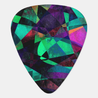 Geometrical, Colorful, Textured Abstract Art Guitar Pick