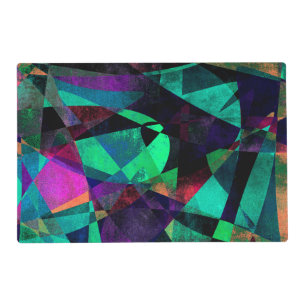 Geometrical, Colorful, Textured Abstract Art Placemat
