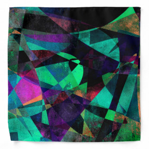 Geometrical, Colourful, Grungy Abstract Art Bandana