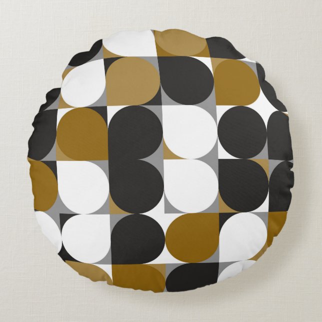 Geometrical Creativity: Seamless Pattern Design Round Pillow (Front)
