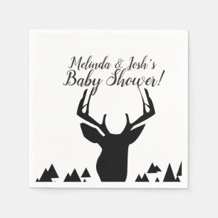 Geometrical Deer Hunter Theme Birthday Napkins