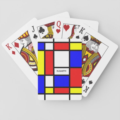 Geometrical Design Mondrian Inspired Modern Art Playing Cards