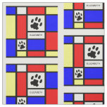 Geometrical Design Mondrian Inspired With Cat Paws Fabric