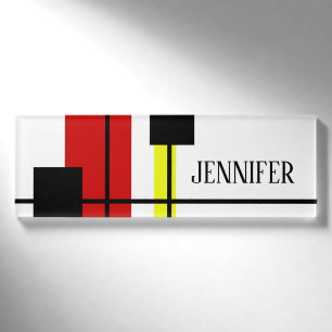 Geometrical design name tag