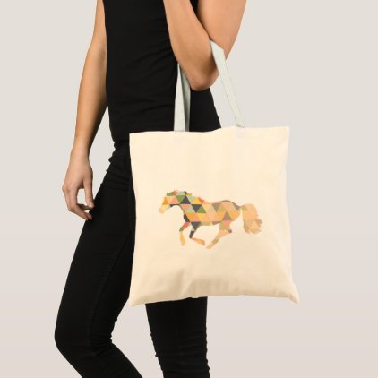 Geometrical horse cantering shopper tote bag
