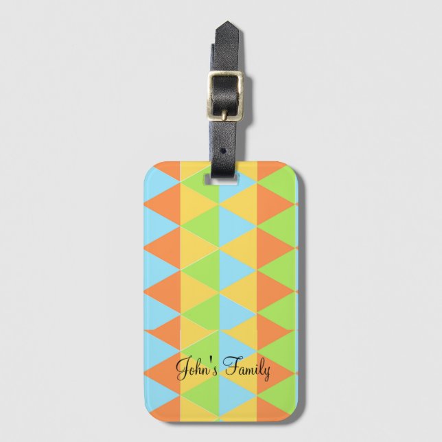 Geometrical illustration  luggage tag (Front Vertical)