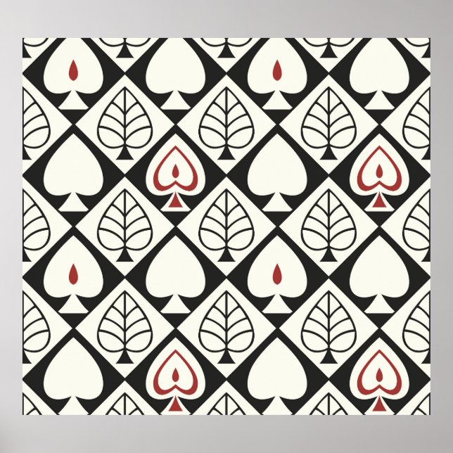 Geometrical leaves, seamless natural pattern. poster (Front)