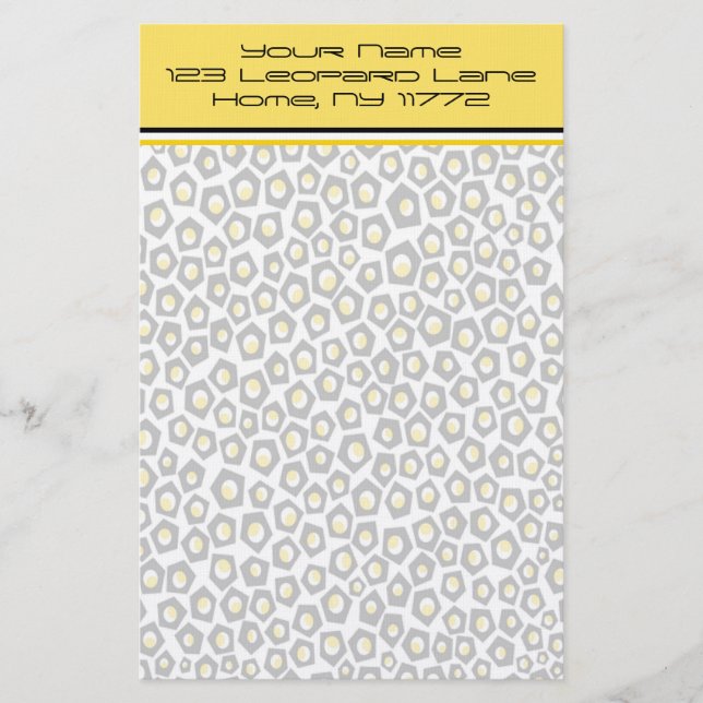 Geometrical Leopard Personal Stationery (Front)