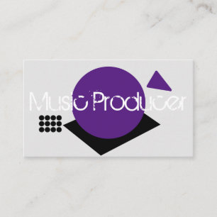 Geometrical Music Producer DJ Logo Purple Shapes Business Card