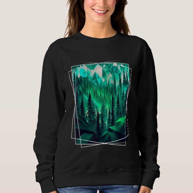 Geometrical Nature Trance Polygon Abstract Mystica Sweatshirt (Front)