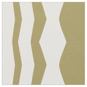 Geometrical ornamental beige & white fabric