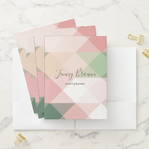 geometrical pastel elegant script Pocket Folder
