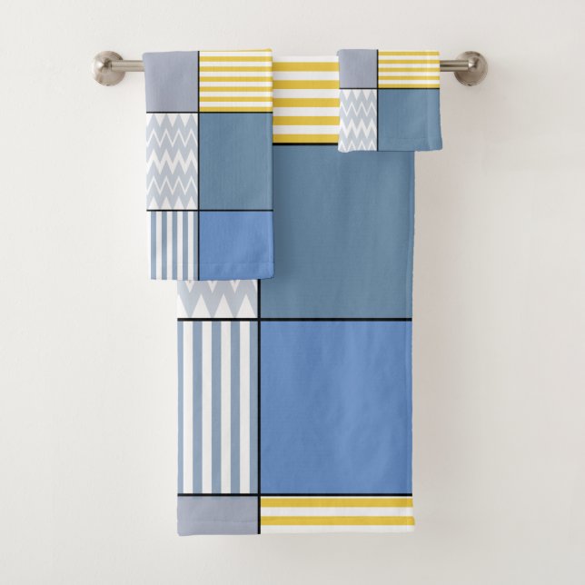 Geometrical Pattern Bath Towel Set (Insitu)