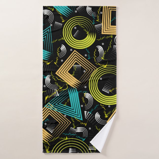 Geometrical Patternbackground,retro,90s,abstract,a Bath Towel (Bath Towel)