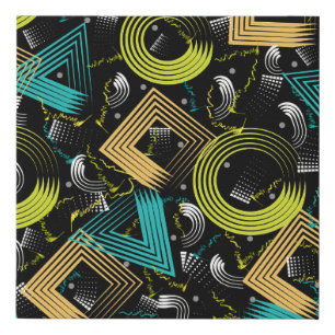 Geometrical Patternbackground,retro,90s,abstract,a Faux Canvas Print