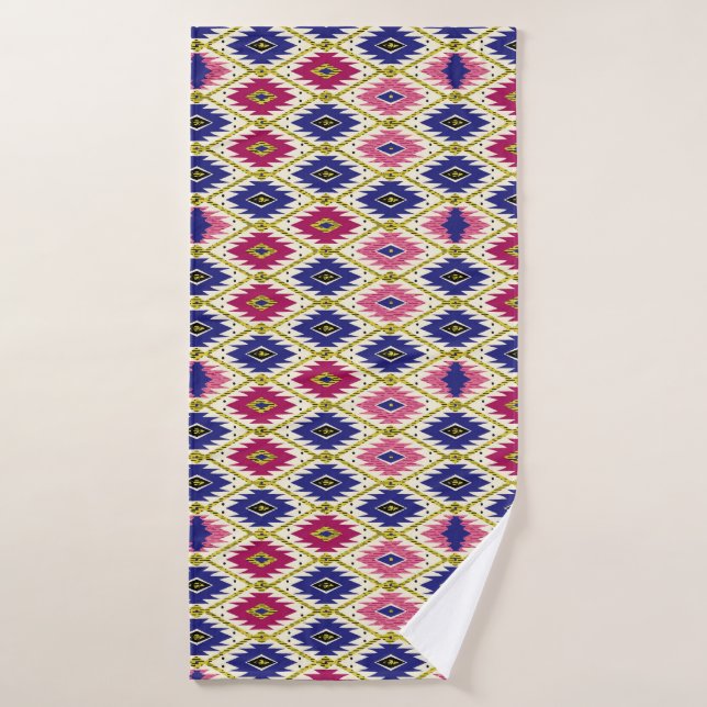 Geometrical Patterns: Traditional Textile Illustra Bath Towel (Bath Towel)