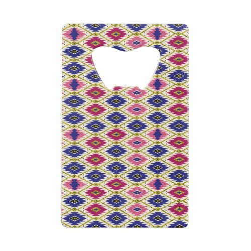 Geometrical Patterns Traditional Textile Illustra Credit Card Bottle Opener