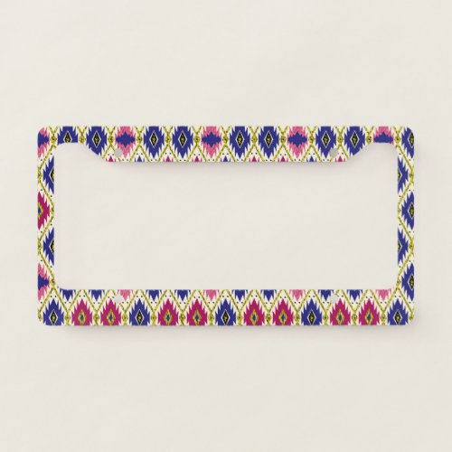 Geometrical Patterns Traditional Textile Illustra License Plate Frame