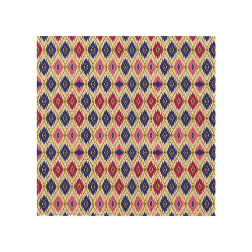 Geometrical Patterns Traditional Textile Illustra Wood Wall Art