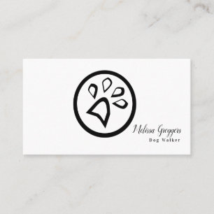 Geometrical Pet Dog Walker Paw Logo Business Card