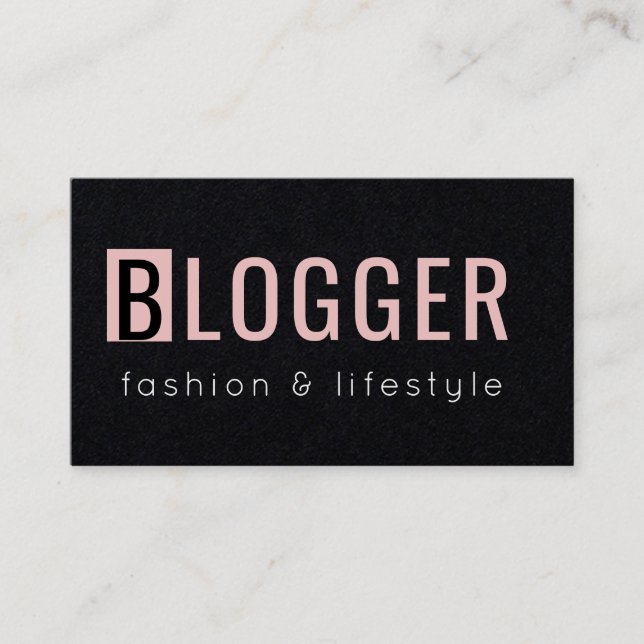 Geometrical Pink Rose Minimalist Freelance Blogger Business Card (Front)