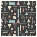Geometrical shapes black pattern fabric