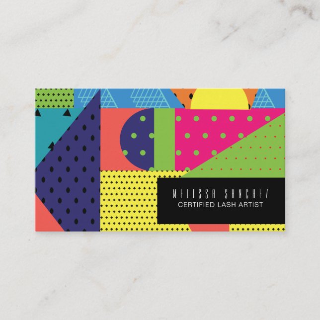Geometrical Shapes Circular Dots Gradients Mix Business Card (Front)