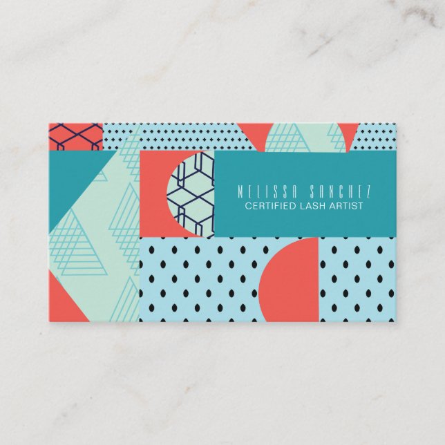 Geometrical Shapes Circular Dots Gradients Mix Business Card (Front)